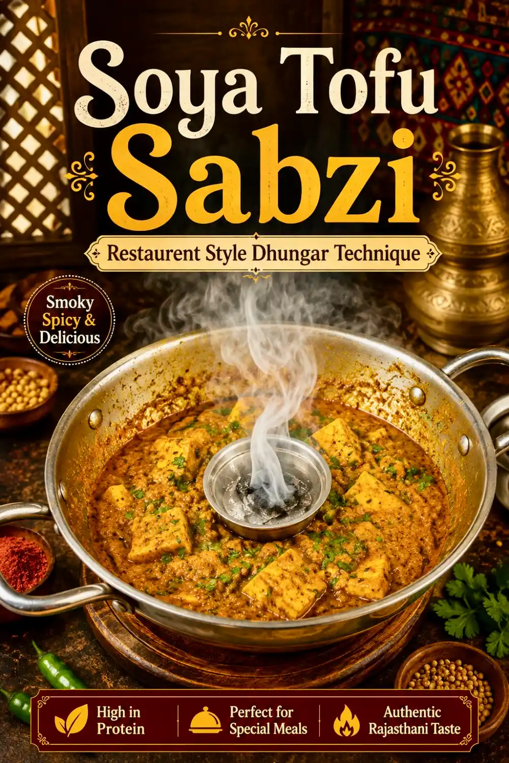 Pin for Restaurant Style Soya Paneer Sabzi - Smoky Dhungar Style (No Tomato)