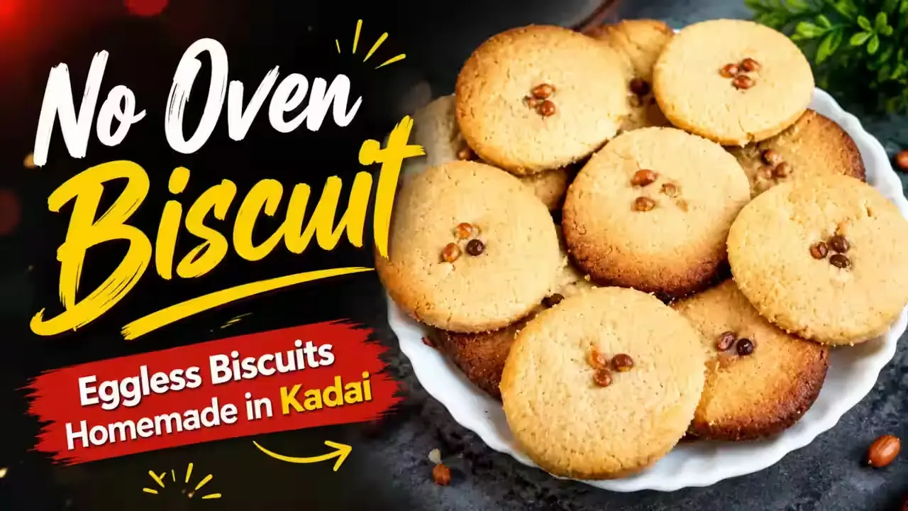 Crispy & Soft Kadai Biscuits | Eggless No-Oven Bakery Style Cookies