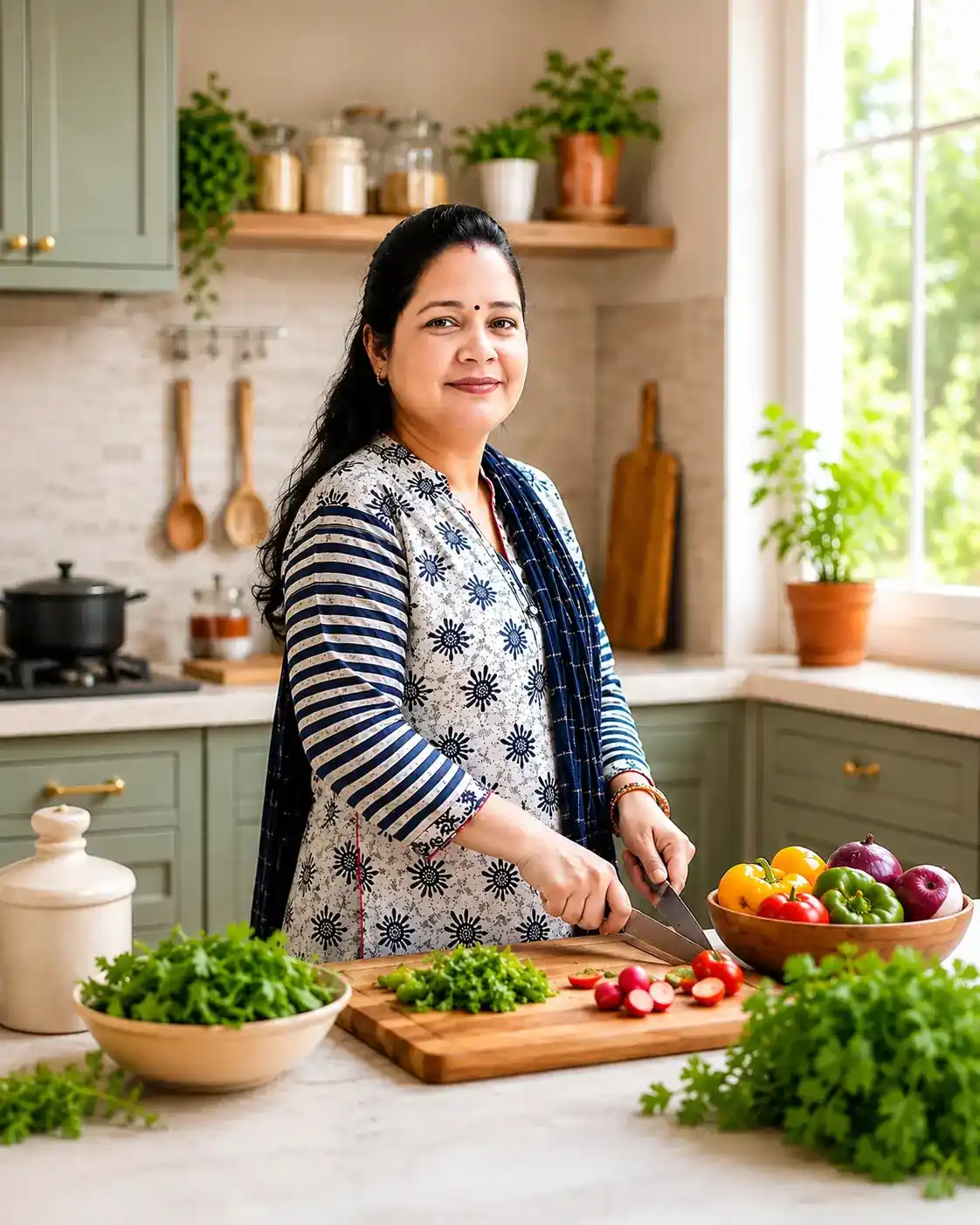 Savita Shekhawat in her kitchen
