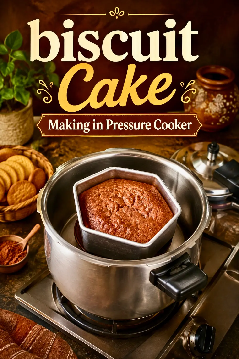 Pin for Eggless Biscuit Cake in Cooker | No-Oven Biscuit Cake