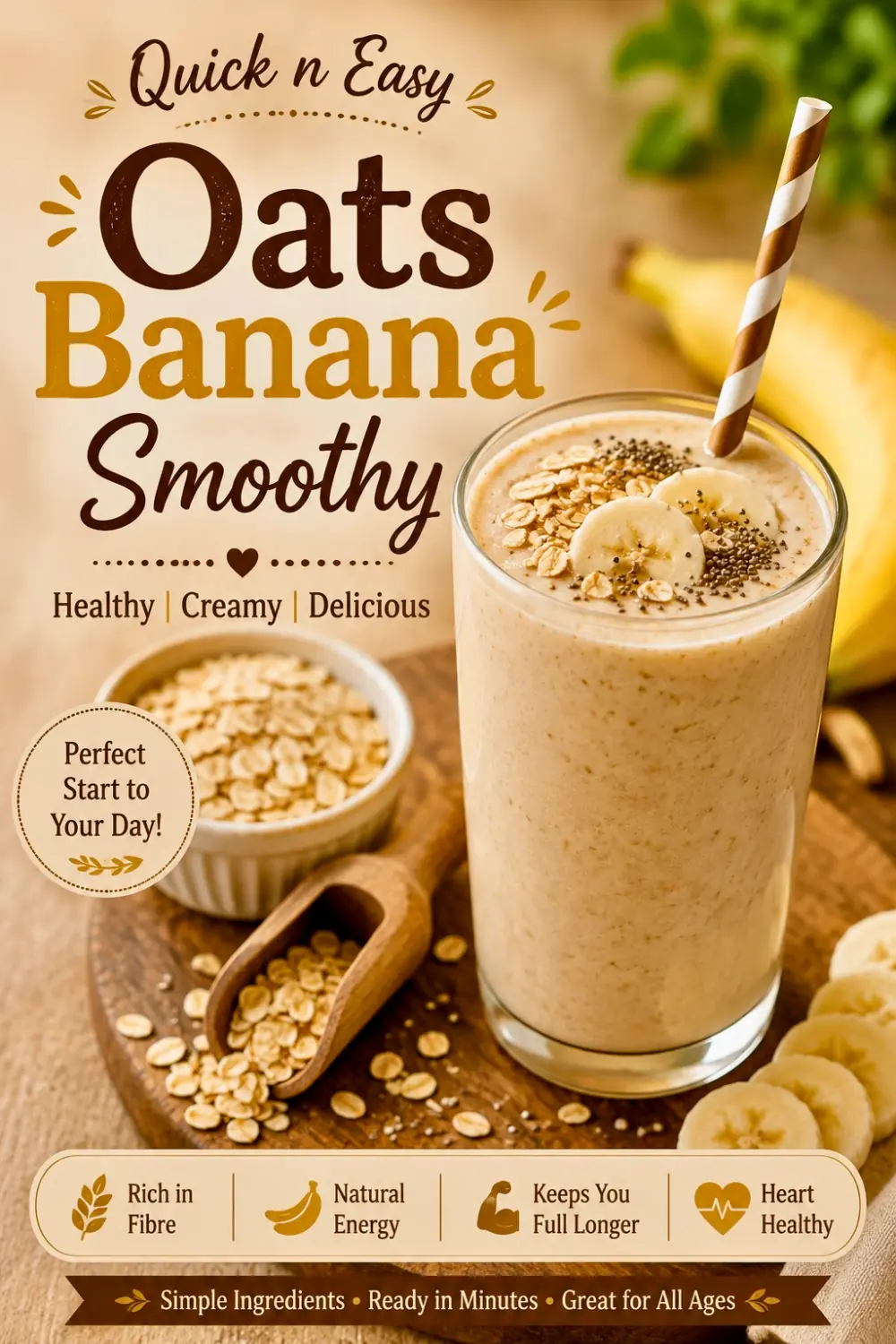 Pin for Healthy Banana Oats Smoothie - A Nutritious Breakfast Drink