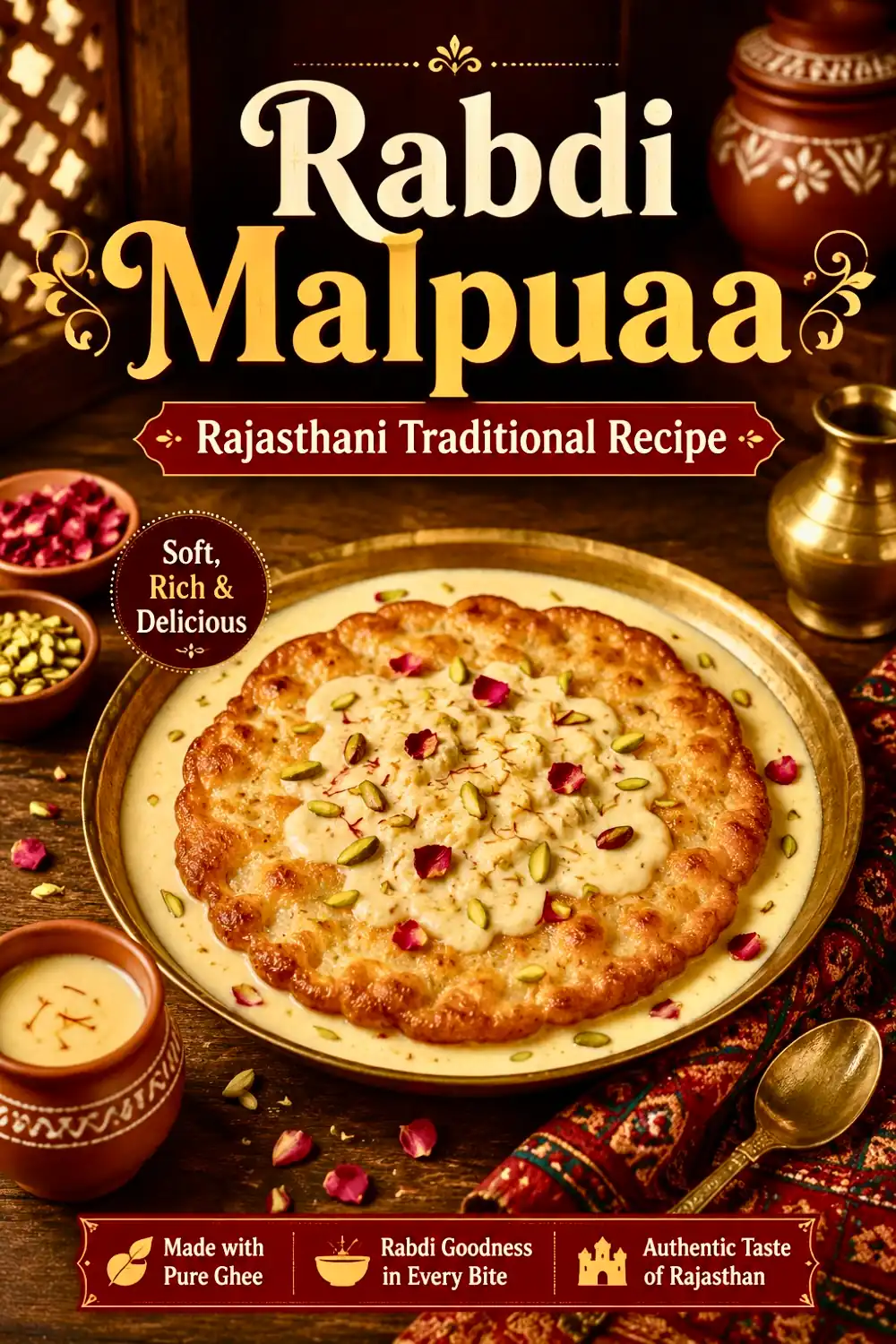 Pin for Authentic Rajasthani Rabdi Malpua | Ultimate Recipe of Traditional Malpua